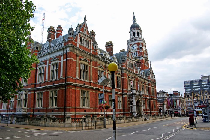 Kingston Town Hall with clock tower