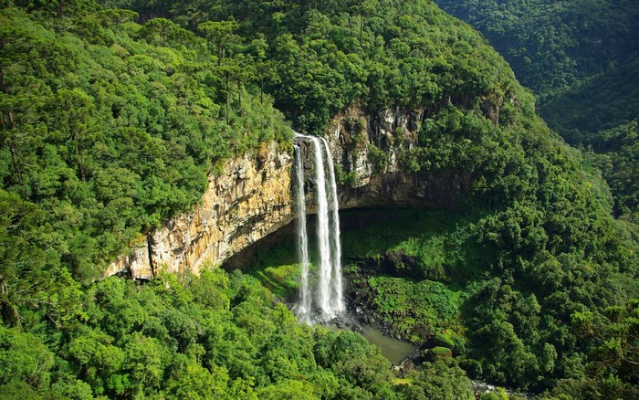Caracol Falls in a Lush Green Forest