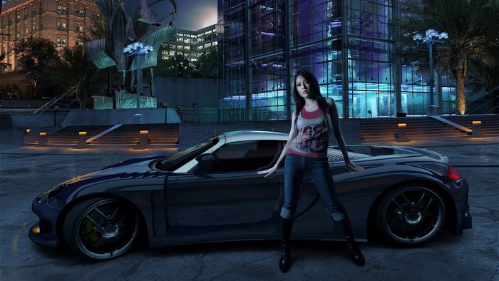 Need for Speed Carbon: Woman and Sports Car