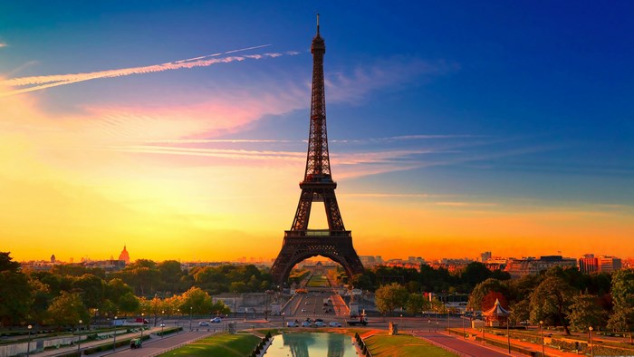 Eiffel Tower at sunset