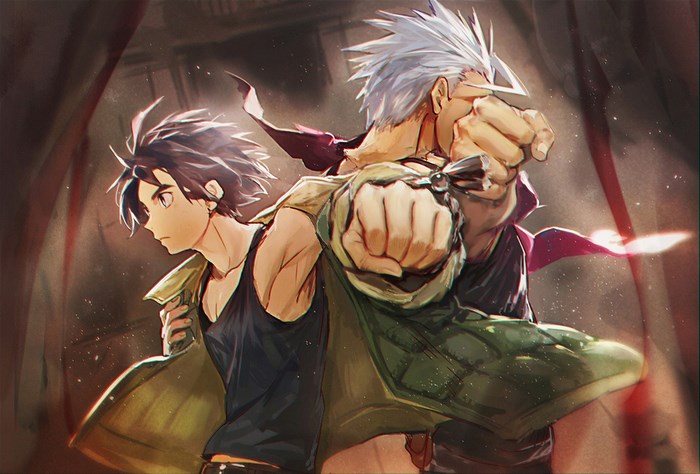 Mikazuki Augus and Orga Itsuka from Mobile Suit Gundam: Iron-Blooded Orphans