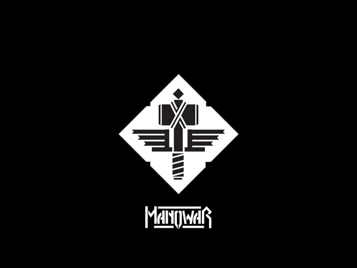 Manowar logo with hammer and wings