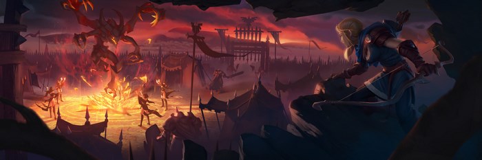Albion Online: Monster attacking a camp with archer