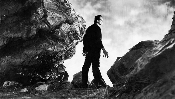Frankenstein's Monster in Rocky Landscape