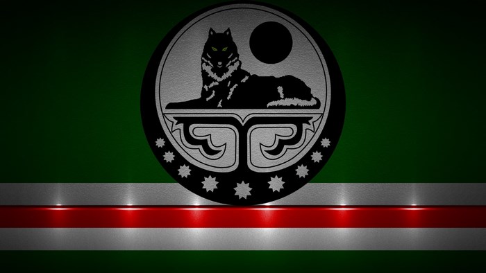 Flag of Chechnya with wolf emblem
