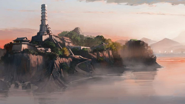 Avatar The Legend of Korra - Pagoda on a Cliffside