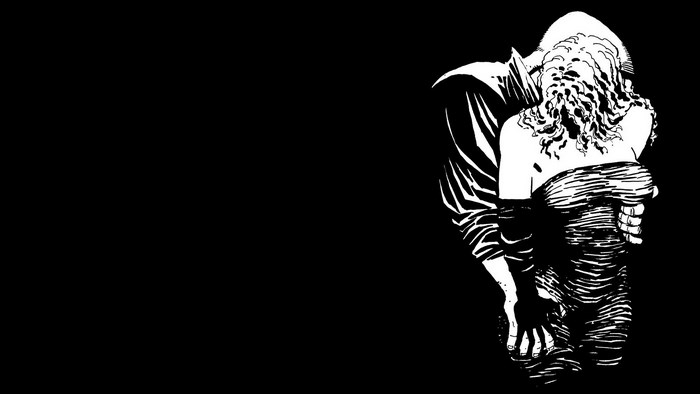 Couple embracing in Sin City style