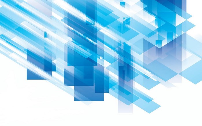 Abstract blue geometric shapes on white background