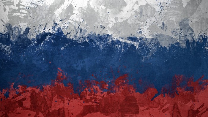 Abstract Russian Flag Paint Splatter