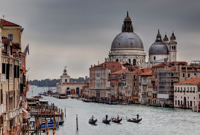 Venice Canal with Santa Maria della Salute Cathedral