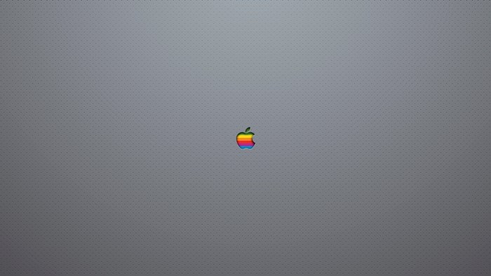 Rainbow Apple Logo on Gray Background