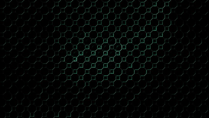 Dark Octagonal Pattern with Teal Highlights