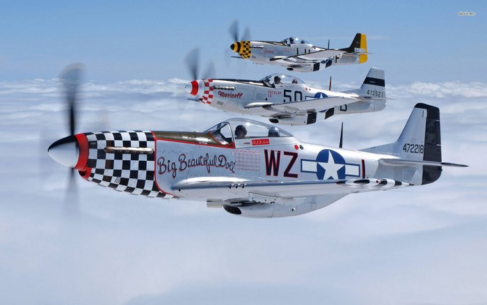 North American P-51 Mustang Formation Flight