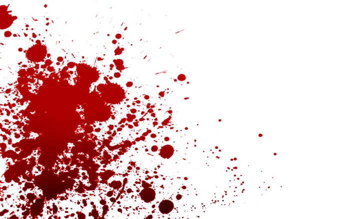 Blood Splatter on White Background
