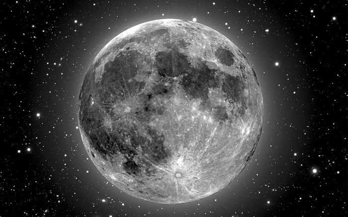 Full Moon in Starry Night Sky