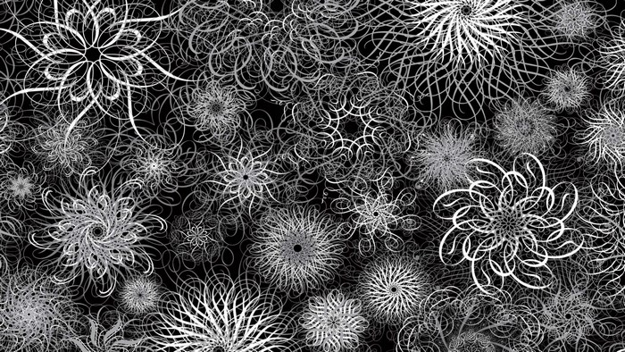 Psychedelic abstract floral pattern