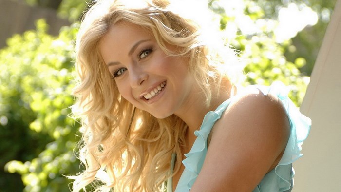 Julianne Hough smiling outdoors