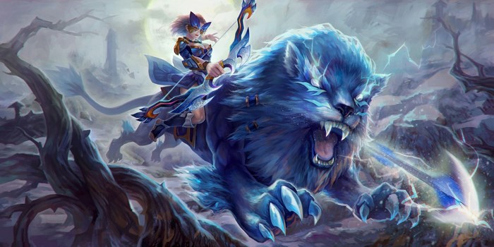 Sejuani from League of Legends riding a boar
