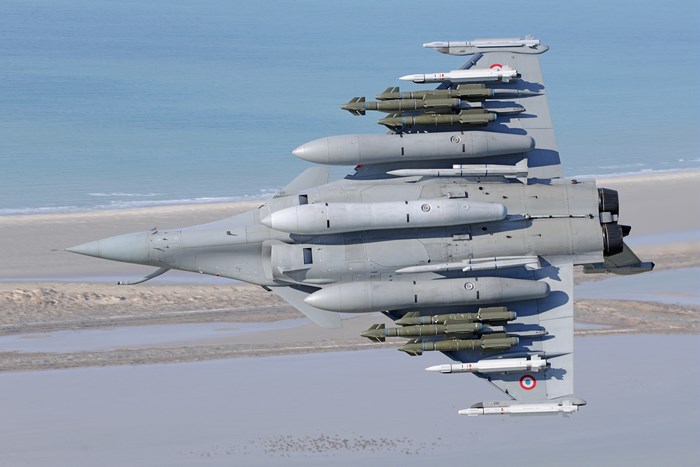 Dassault Rafale fighter jet with missiles