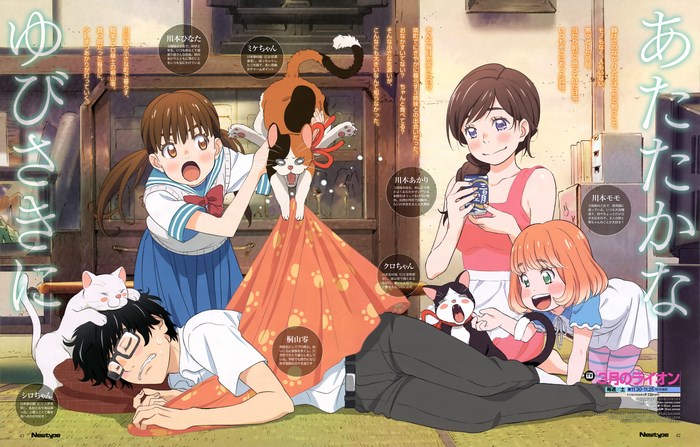 March Comes In like a Lion characters with cats