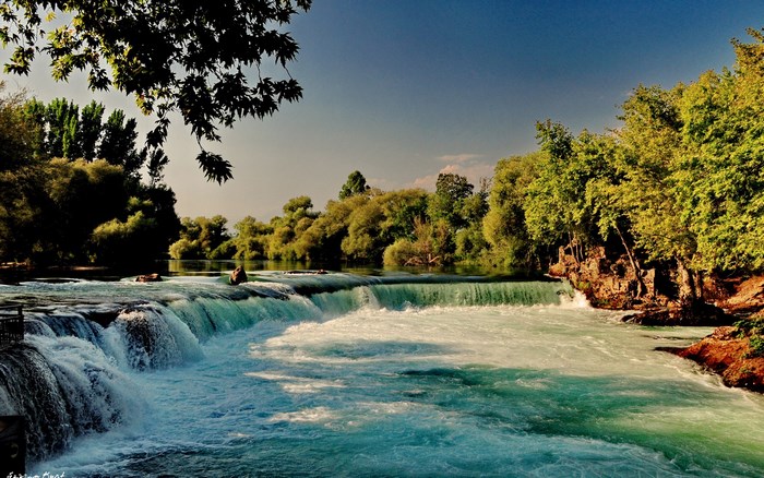 Very Beautiful Nature Scene with River and Trees