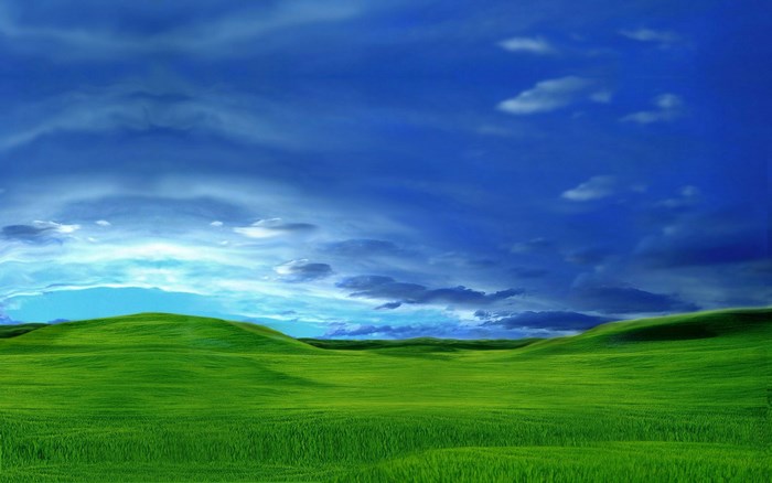 Wonderful Nature with Vibrant Green Hills and Blue Sky