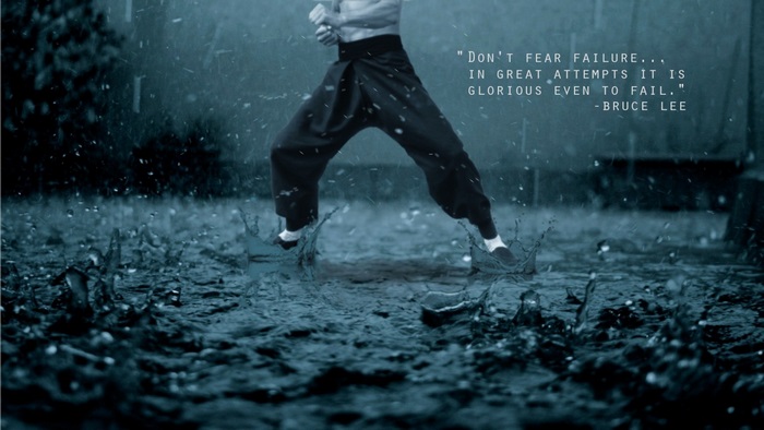 Bruce Lee quote about failure in rain