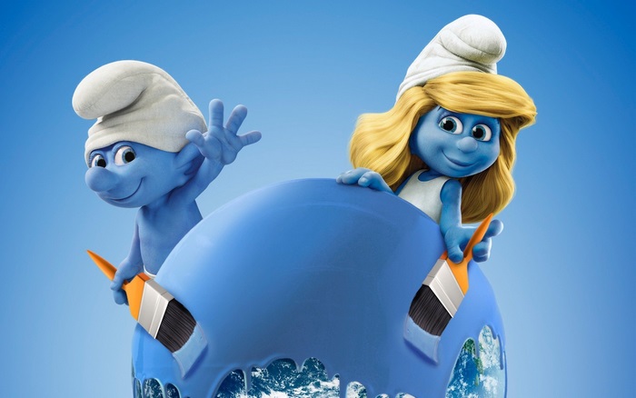 Smurfs painting the Earth blue