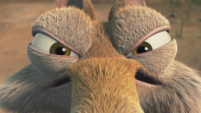 Close-up of Angry Animated Wolf Eyes