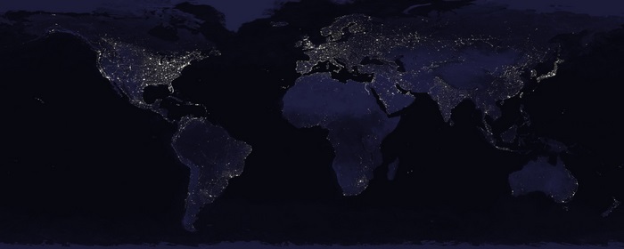 Earth at Night World Map