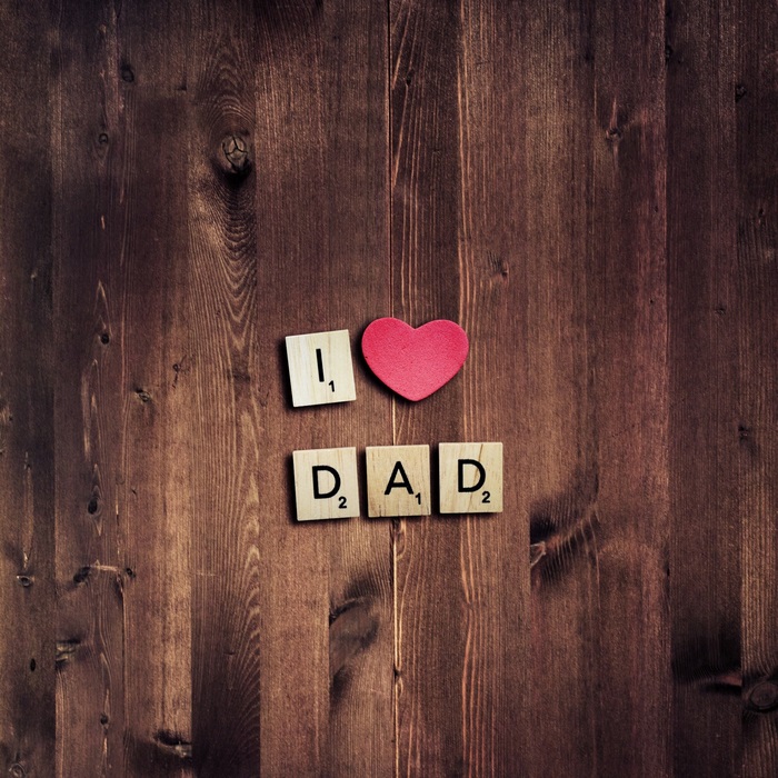 I Love Dad Scrabble Tiles and Heart