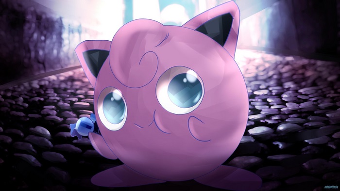 Jigglypuff holding a candy