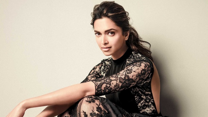Deepika Padukone in a black lace dress