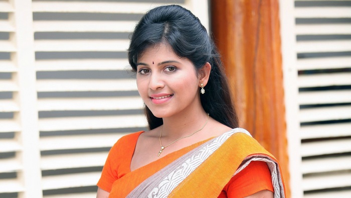 Anjali in Orange Saree