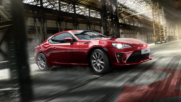 Red Toyota GT86 in a Warehouse