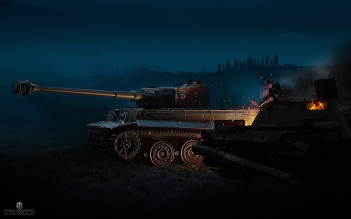 World of Tanks Tiger Tank on Fire