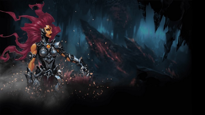 Fury from Darksiders 3 in a dark cave