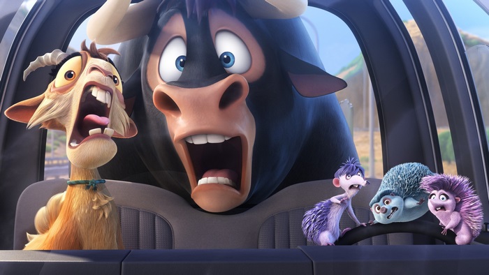 Ferdinand and friends in a car