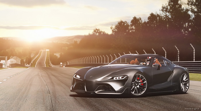 Toyota FT-1 concept car on a race track