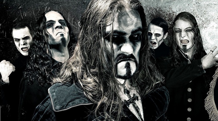 Powerwolf band members in dark makeup