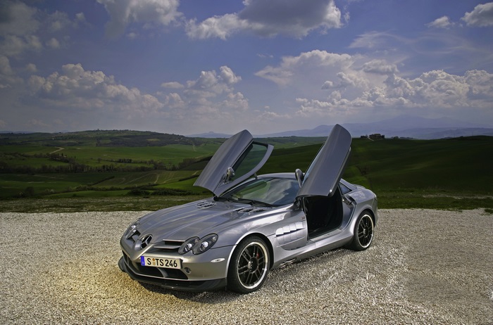 Mercedes-Benz SLR McLaren with Gullwing Doors in Tuscany