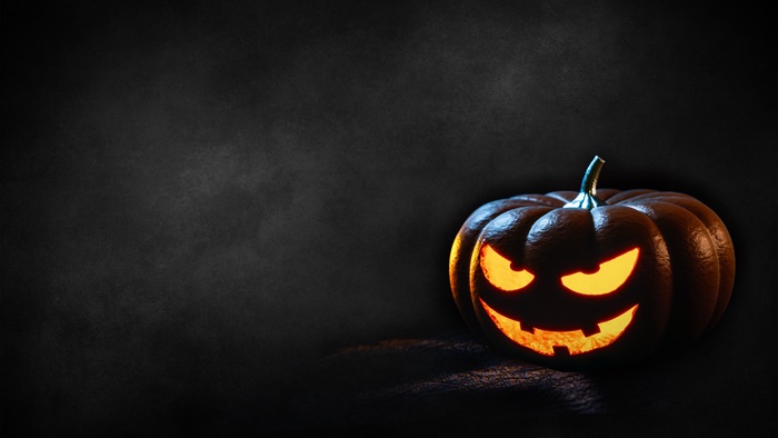 Spooky Jack-o'-lantern with glowing eyes
