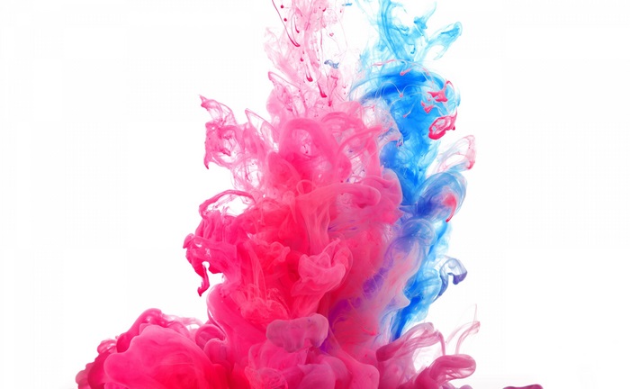 Pink and Blue Ink Cloud 4K