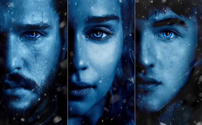 Jon Snow, Daenerys Targaryen, and Bran Stark from Game of Thrones 4K