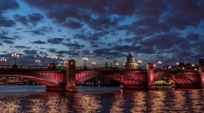 London Bridge at Dusk with St. Paul's Cathedral