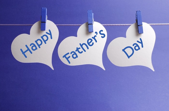 Happy Father's Day hearts on a line