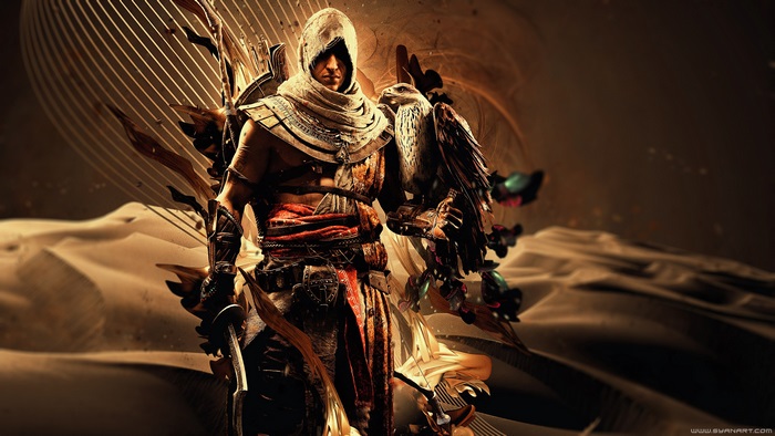 Bayek with Eagle from Assassin's Creed Origins 4K