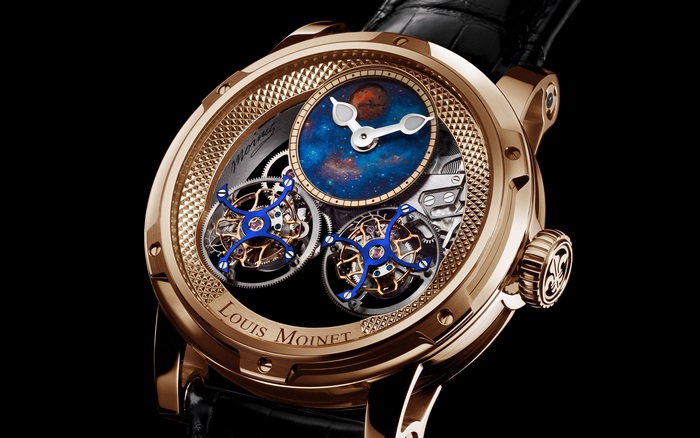 Louis Moinet watch with galaxy dial
