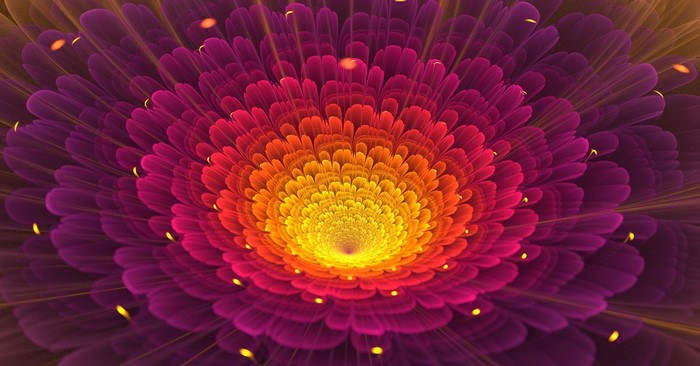 Abstract fractal flower with vibrant colors
