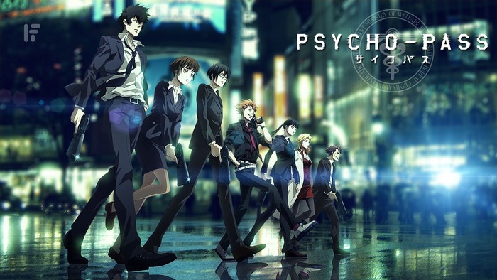 Psycho-Pass characters walking in a city at night